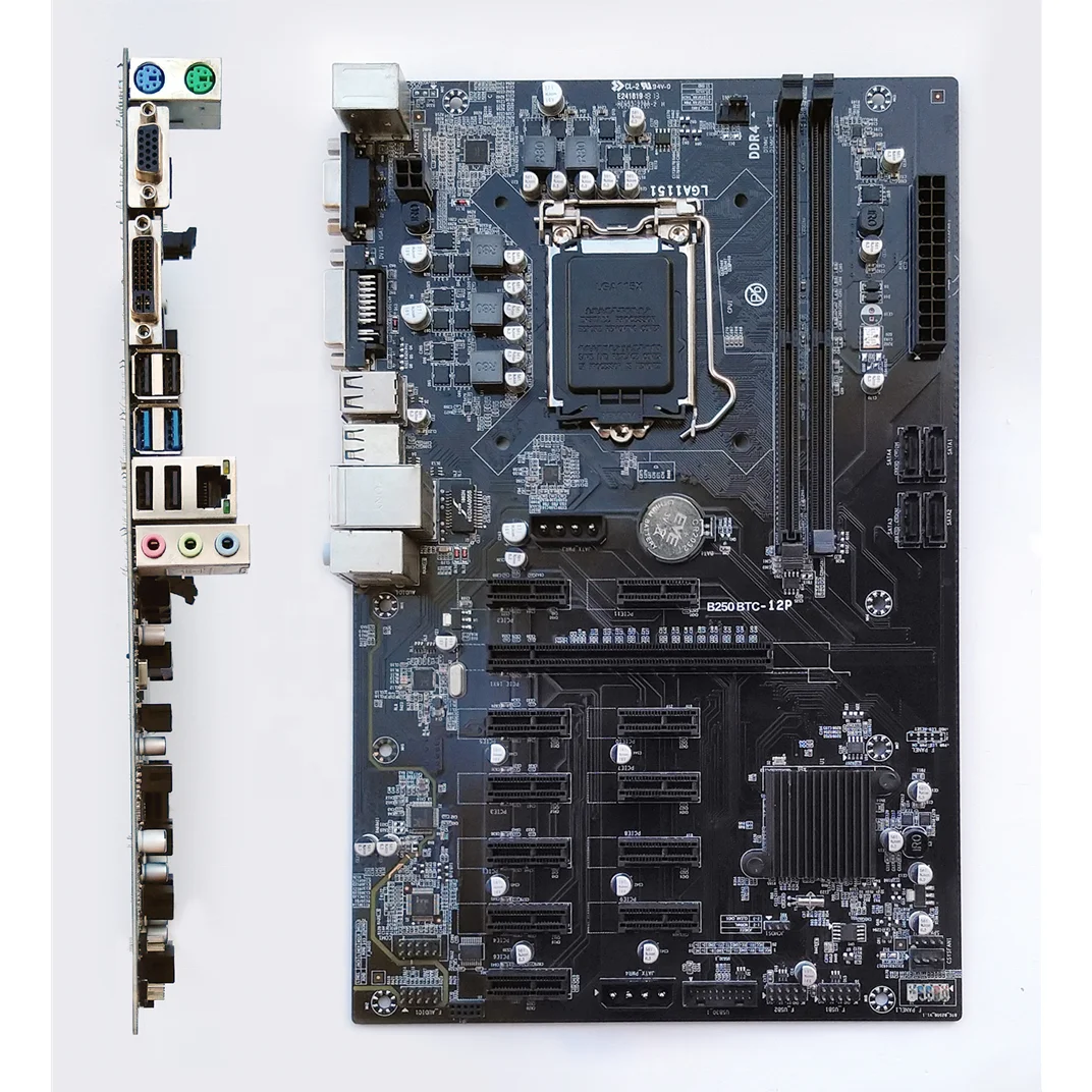 Профессиональная материнская плата B250 видеокарты 12 GPU i3/i5/i7 LGA