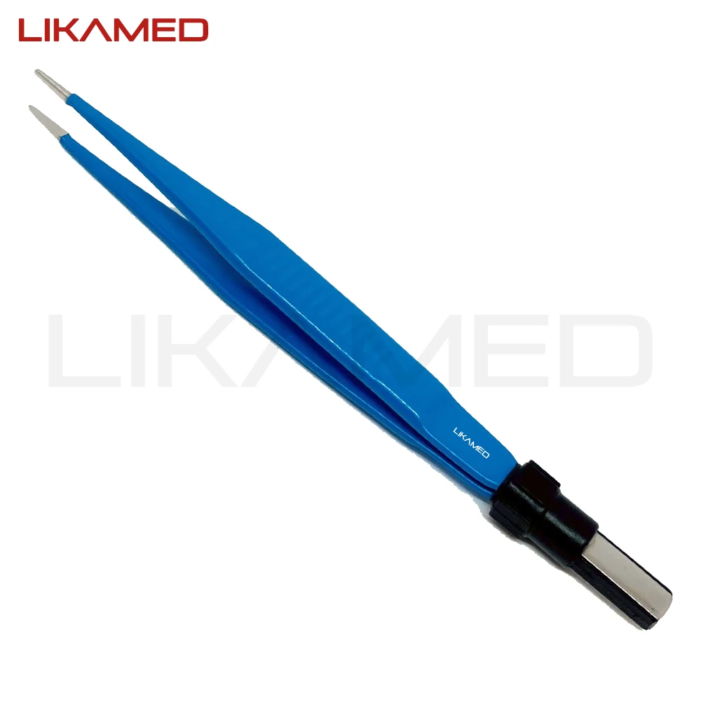 Биполярные байонетные щипцы биполярные антипригарные электрические Германия нержавеющая сталь голубое покрытие