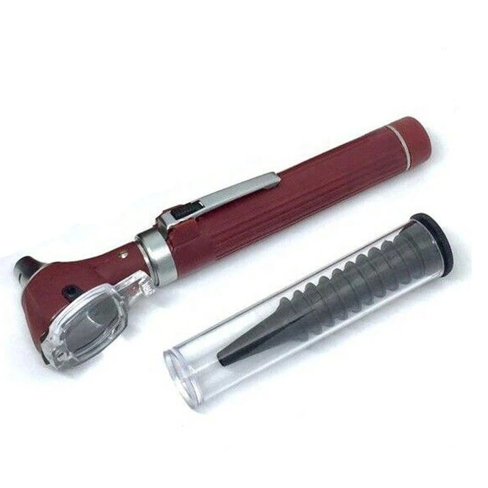 OTOSCOPE MINI FIBER OPTIC MAROON COLOR POCKET MEDICAL ENT DIAGNOSTIC OTOLOGIST SURGICAL MEDICAL DIAGNOSTIC INSTRUMENT    MGI-19