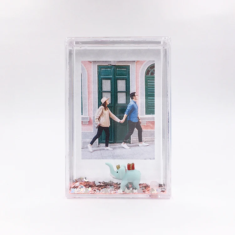 Супер милый слон плавающий высококачественный пластиковый стабилизатор новейший стиль блестящая жидкая рамка Instax