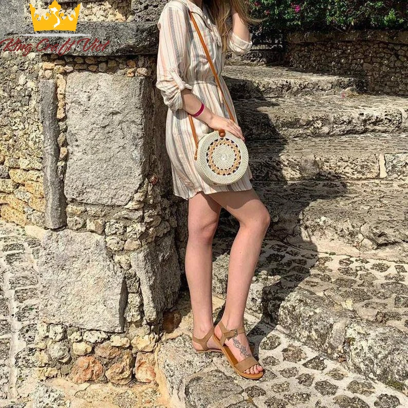  Уникальная белая сумка из ротанга вьетнамские поставщики плетеные изделия ручной работы международная доставка