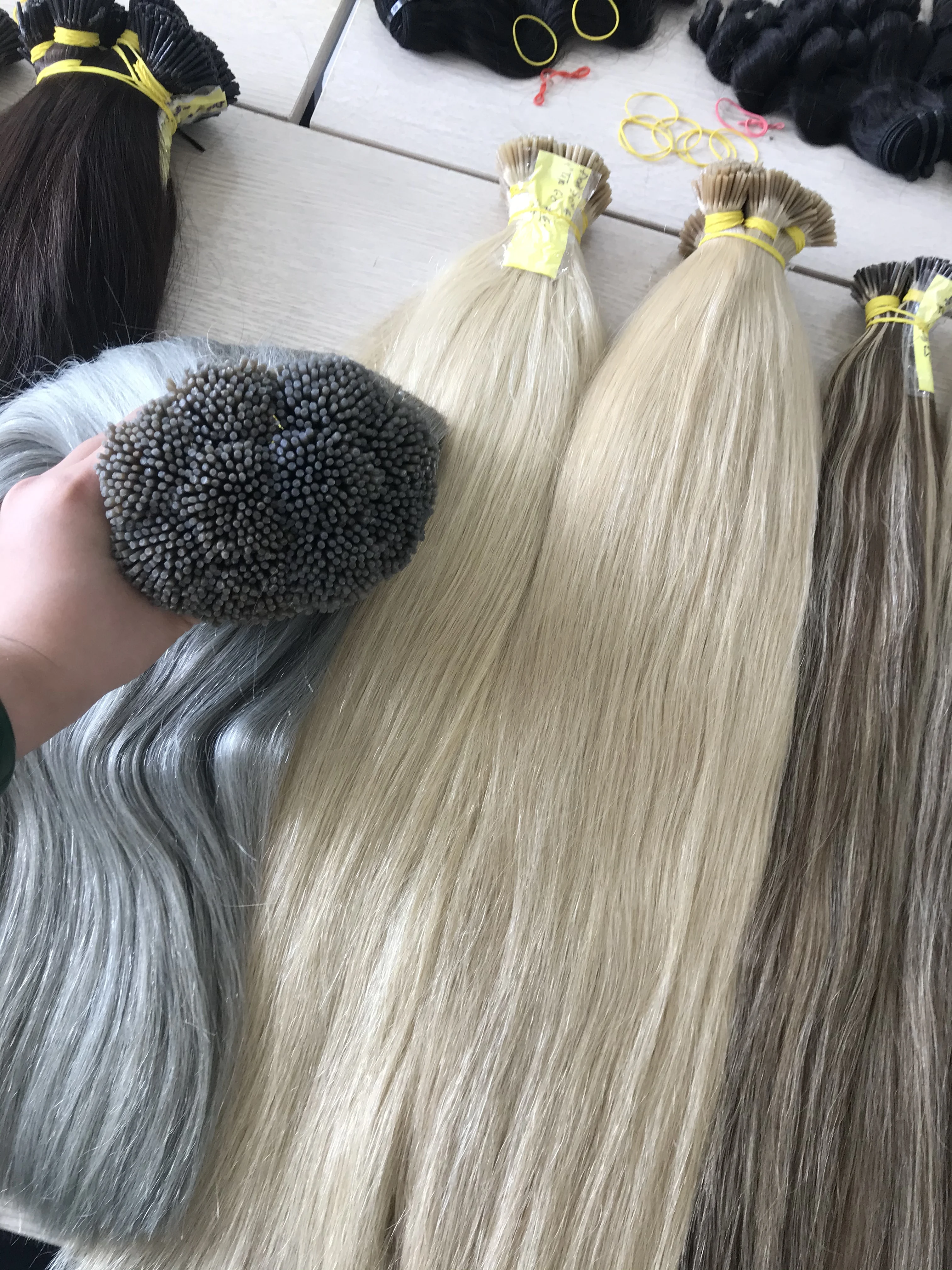 Straight Luxury good quality hair colorful keratin hair extensions Vietnam human virgin hair
