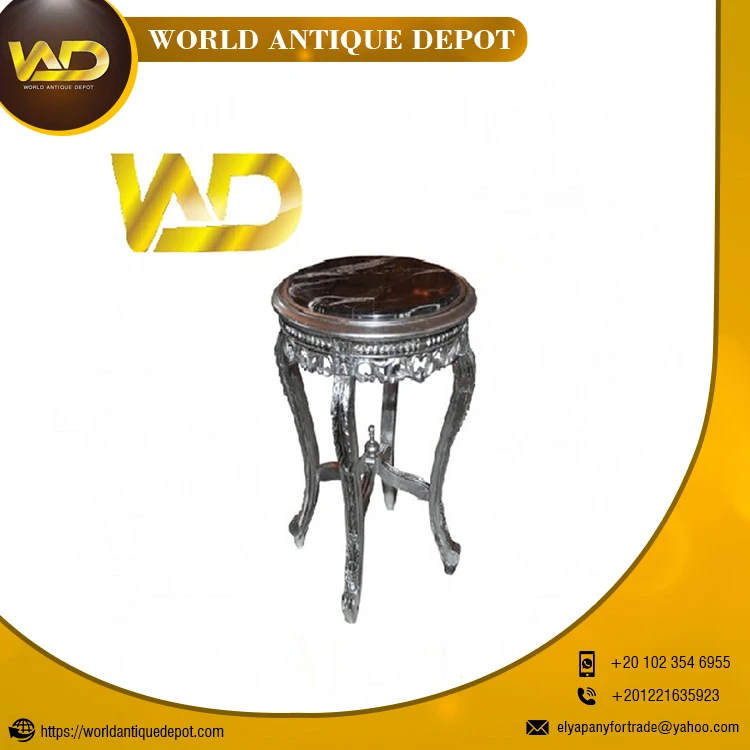 100% Best Quality Living room gold table with marble top antique style