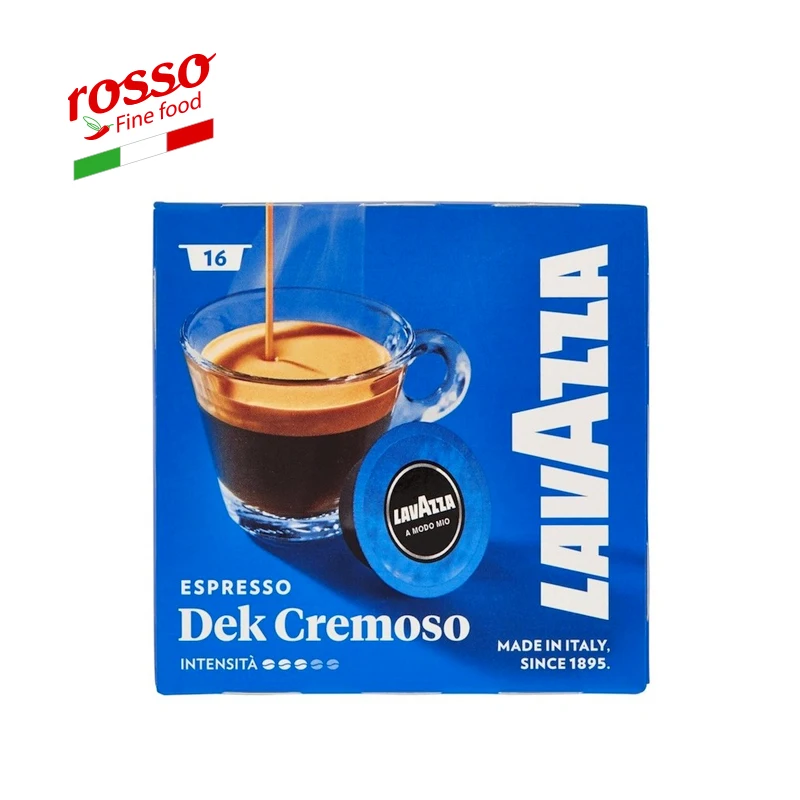 Lavazza Decaffeinated - Made in Italy a Modo Mio Coffee Espresso Dek Cremoso 16 Capsules 7.5 G Ground Coffee < 0,5 % Brix