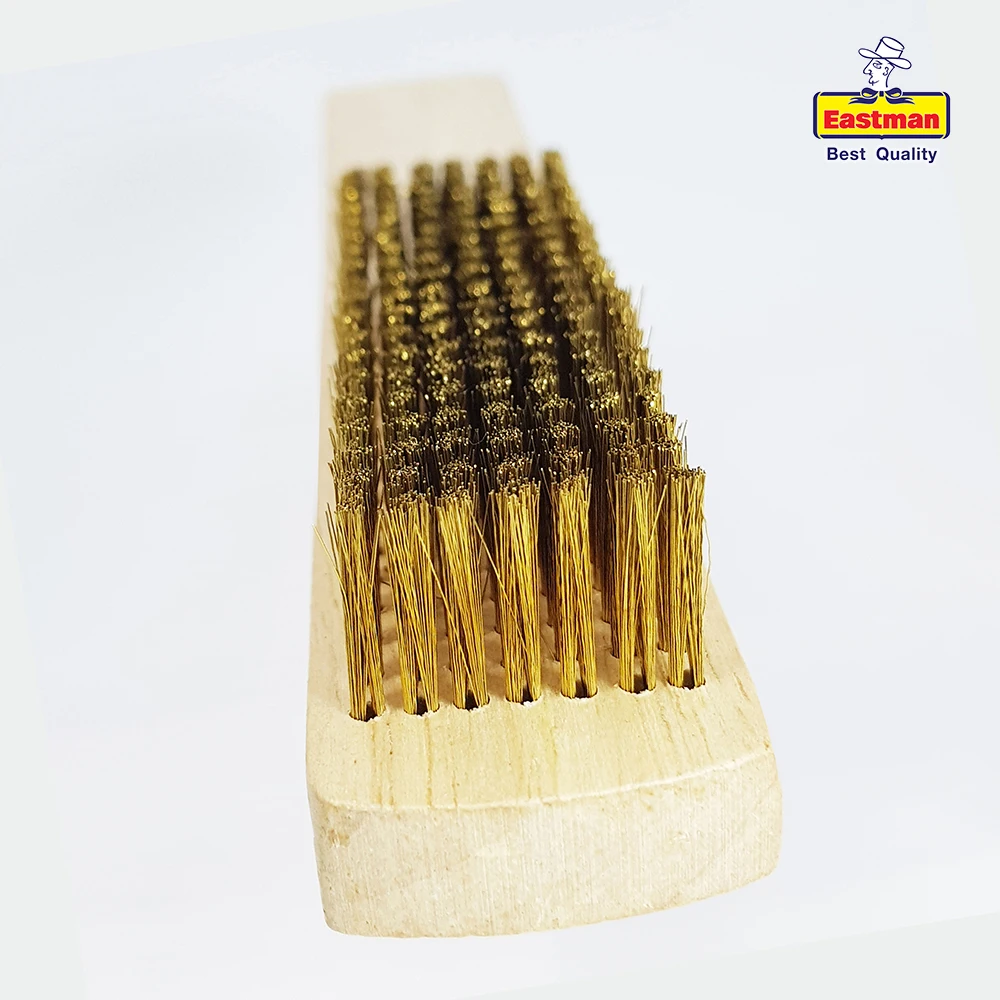 New Thailand Wholesale Industrial Brush Eastman 7 Row Brass Wire Wooden Brush for Heavy Duty Cleaning