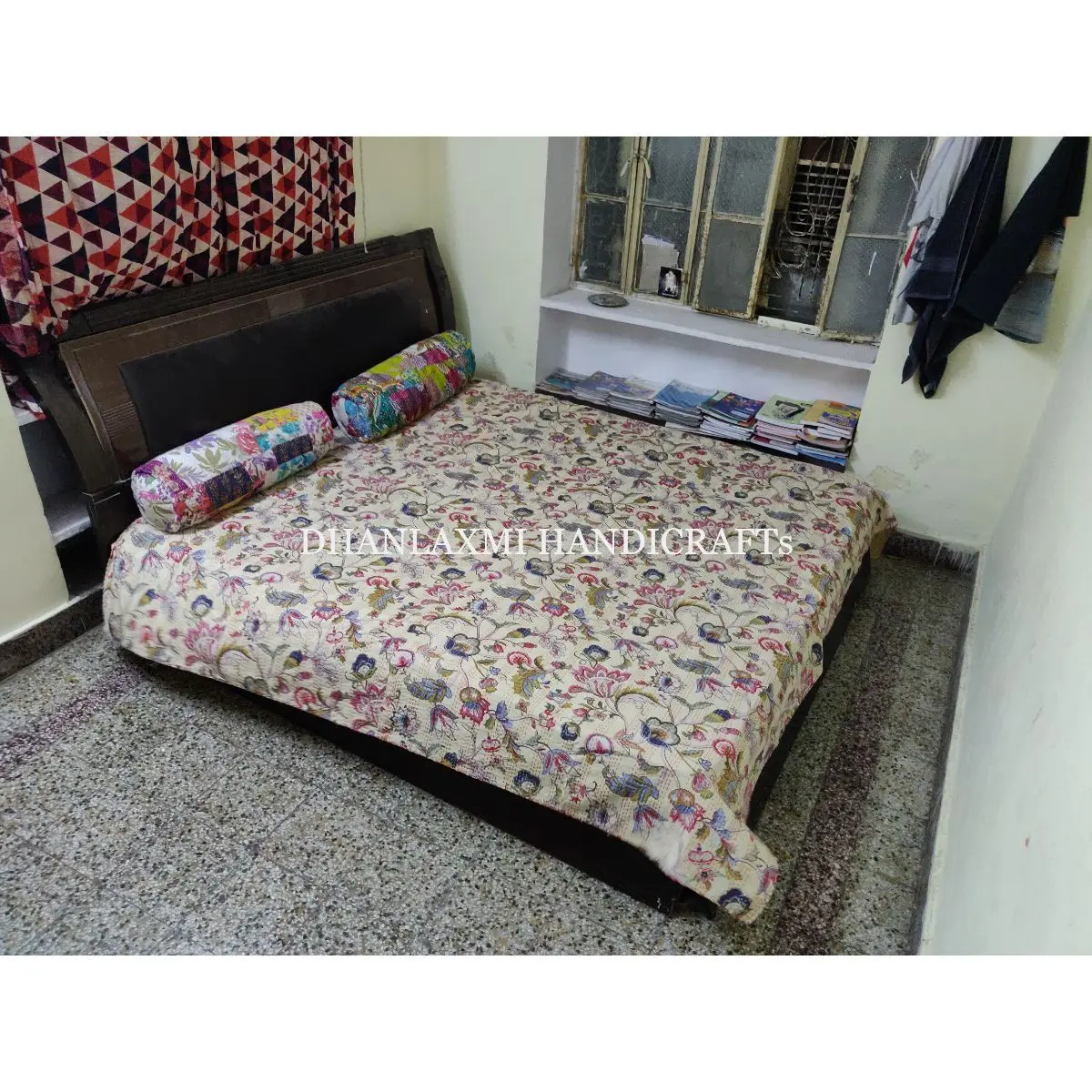 Красивое домашнее декоративное одеяло ручной работы высококачественное богемное с цветочным принтом хлопковое покрывало Kantha оптом