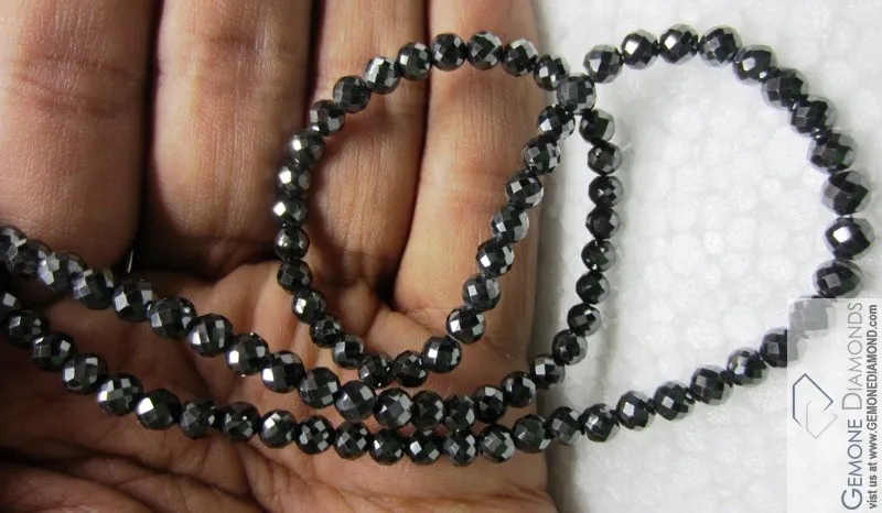  Граненые бусины из Индии с черным муассанитом ювелирные украшения бриллиантов граненые муассанита от Gemone