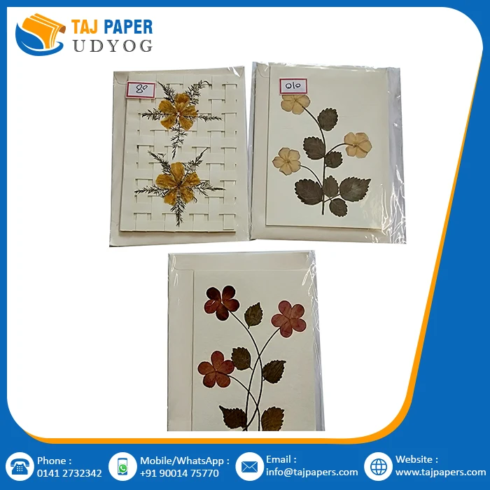 Handmade Cottan Paper New Year Christmas Festival Occassion Greeting Cards Custom Design High Quality Paper Greeting Cards