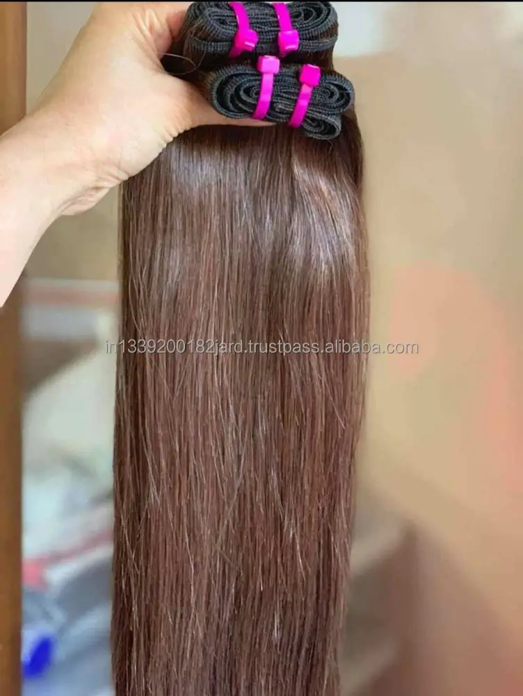 Premium Quality Straight Hair With Thick Quality Indian Human Hair Extensions Available at Wholesale Price For Export Sale