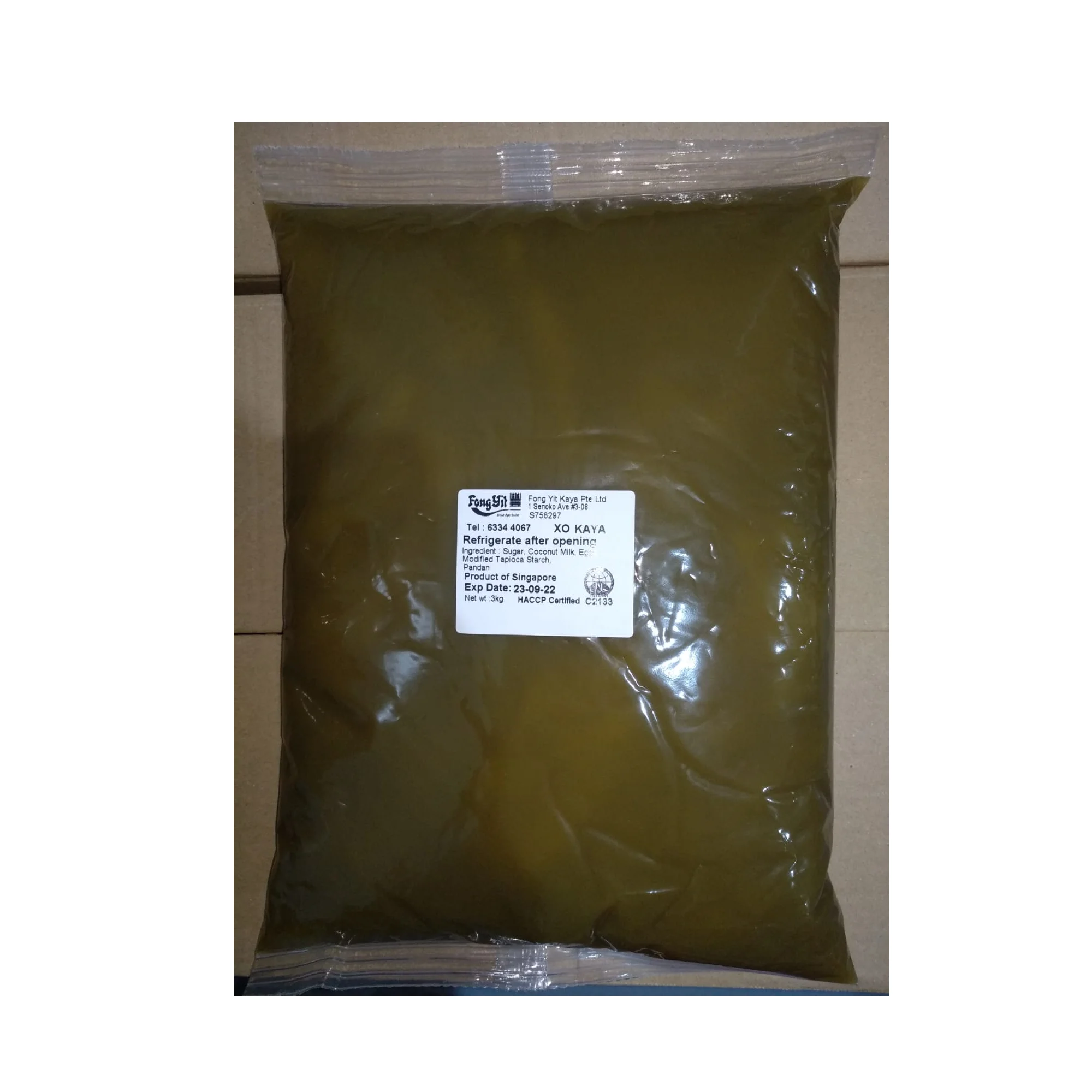 Bakery Bread Jam Spread 1 Year Shelf Life FSSC 22000 & Halal Certified For Bakery Fong Yit 3kg Packet Bag Traditional XO Kaya