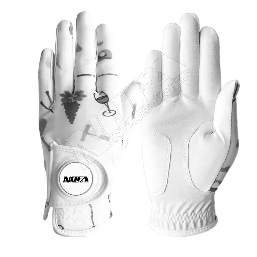 Custom Made OEM Gloves Breathable Sheepskin Leather Men Golf Glove Left and Right Hand Gloves