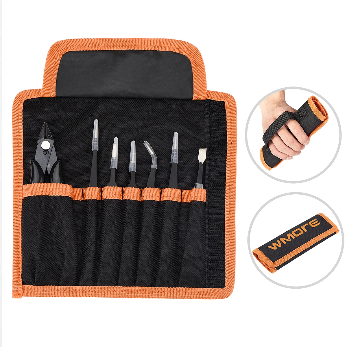 Stainless Steel Tweezers Set Precision Curved Straight Tweezers Anti-Static Industrial Repair Tools with Pliers