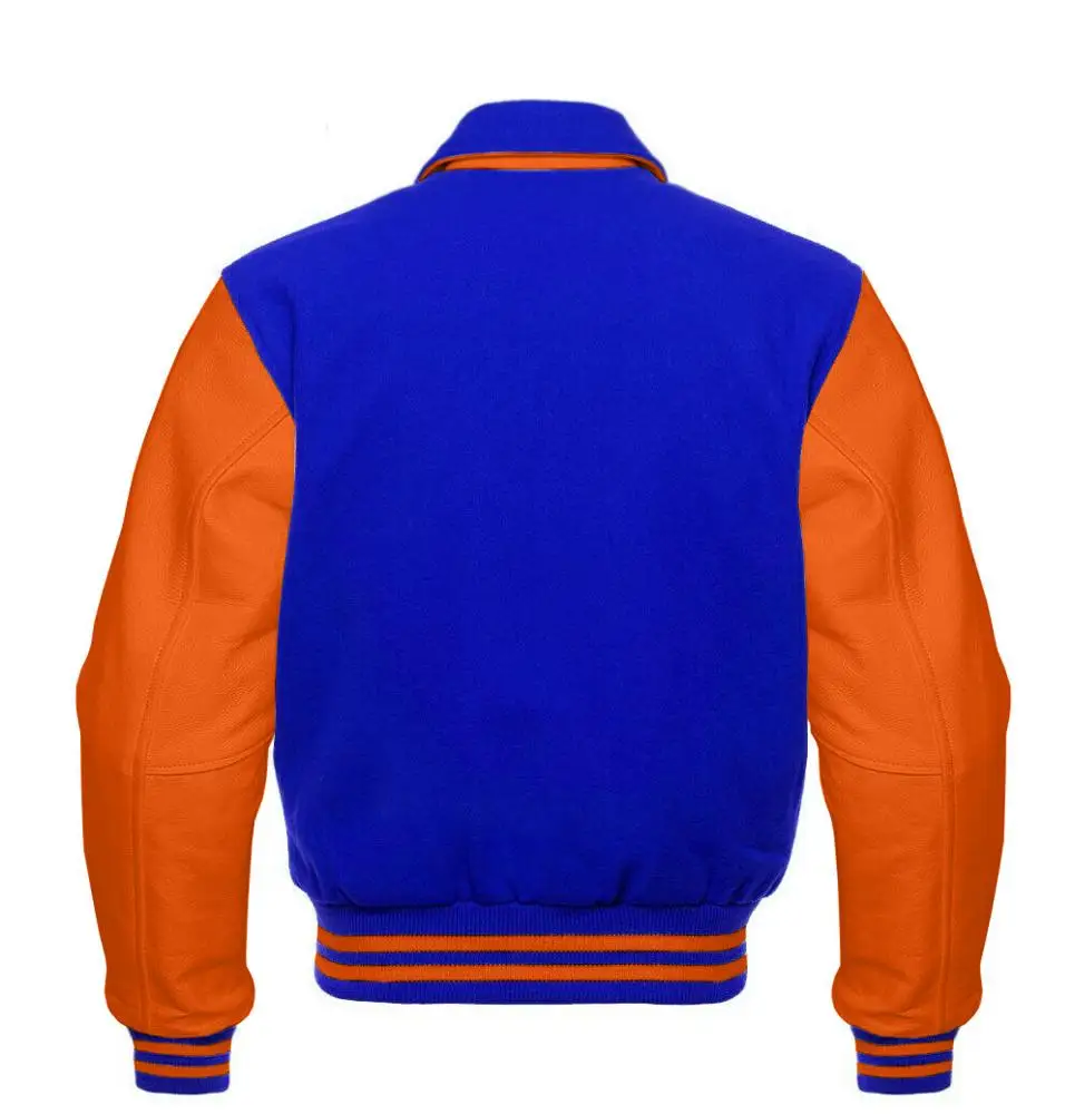 Wholesale Custom Varsity Letterman Men / Women Jacket Your own Embroidery Logo Patches High Quality Wool + Leather Jackets