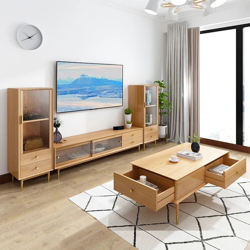
2020 inovative high end new modern wooden tv furniture television stand pictures wall units living room furniture 