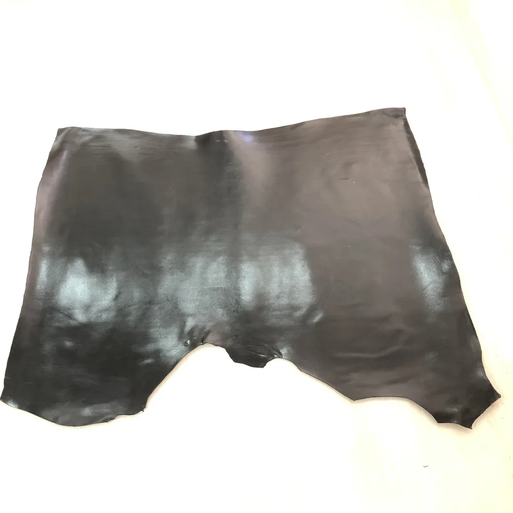 Black Color Vegetable Tanned Cow Grain Leather