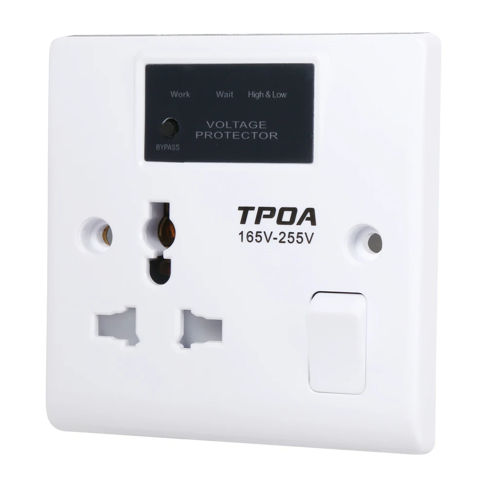 1712 15A Digital Display Wall Socket Type Voltage Protector Wall Mount Voltage Protector Single Phase AC 220V Tiqpit/tpoa CN;ZHE