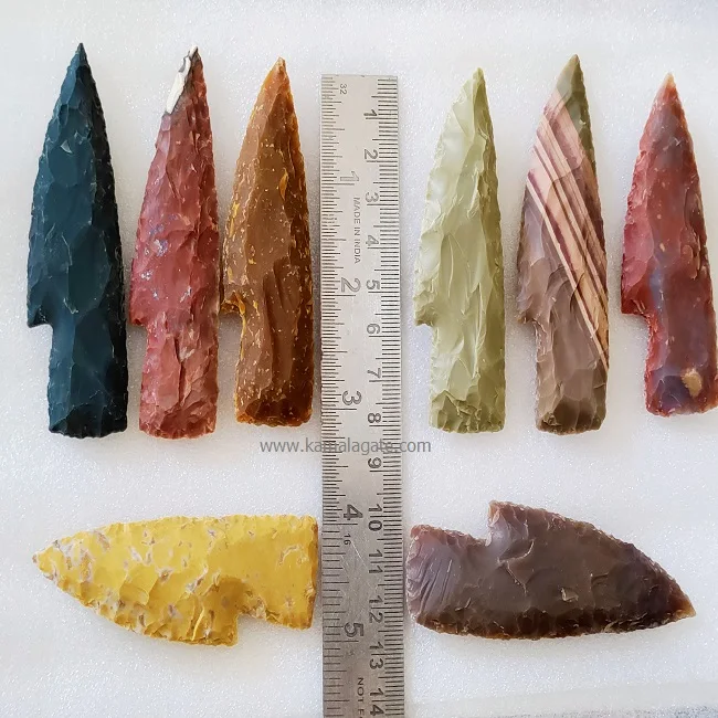wholesale Indian Agate & Fancy Jasper 3 Inch Wholesale Agate Knife Arrowhead Knife hand knapped arrowheads