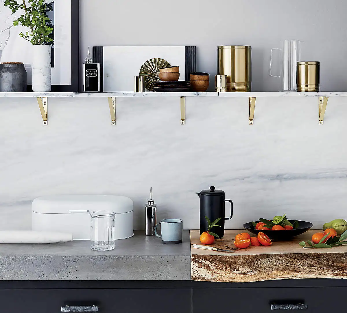 Современная мраморная настенная полка блестящий золотой кронштейн металлическая гостиная книжная для хранения домашний декор по оптовой цене Индия