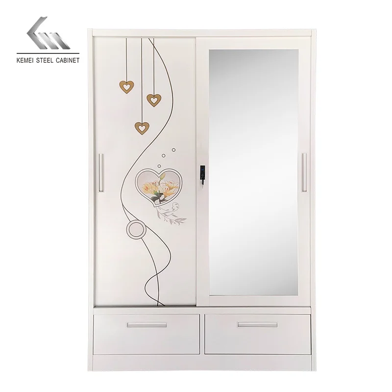 Easy installation Hot Sale Custom Made Bedroom Wardrobes Modern Design Furniture Multi-Storage Wardrobe with Two Drawers