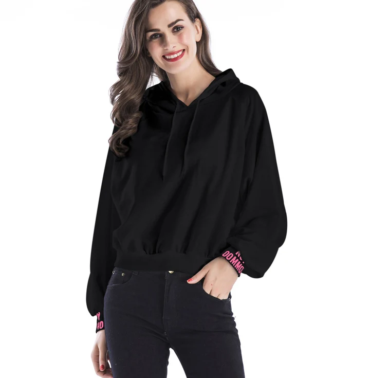 Custom Hoodies Sweatshirts Women Letter Printed Pullovers Tops Female Hoody Hoodies With Pockets Pink Grey Hooded