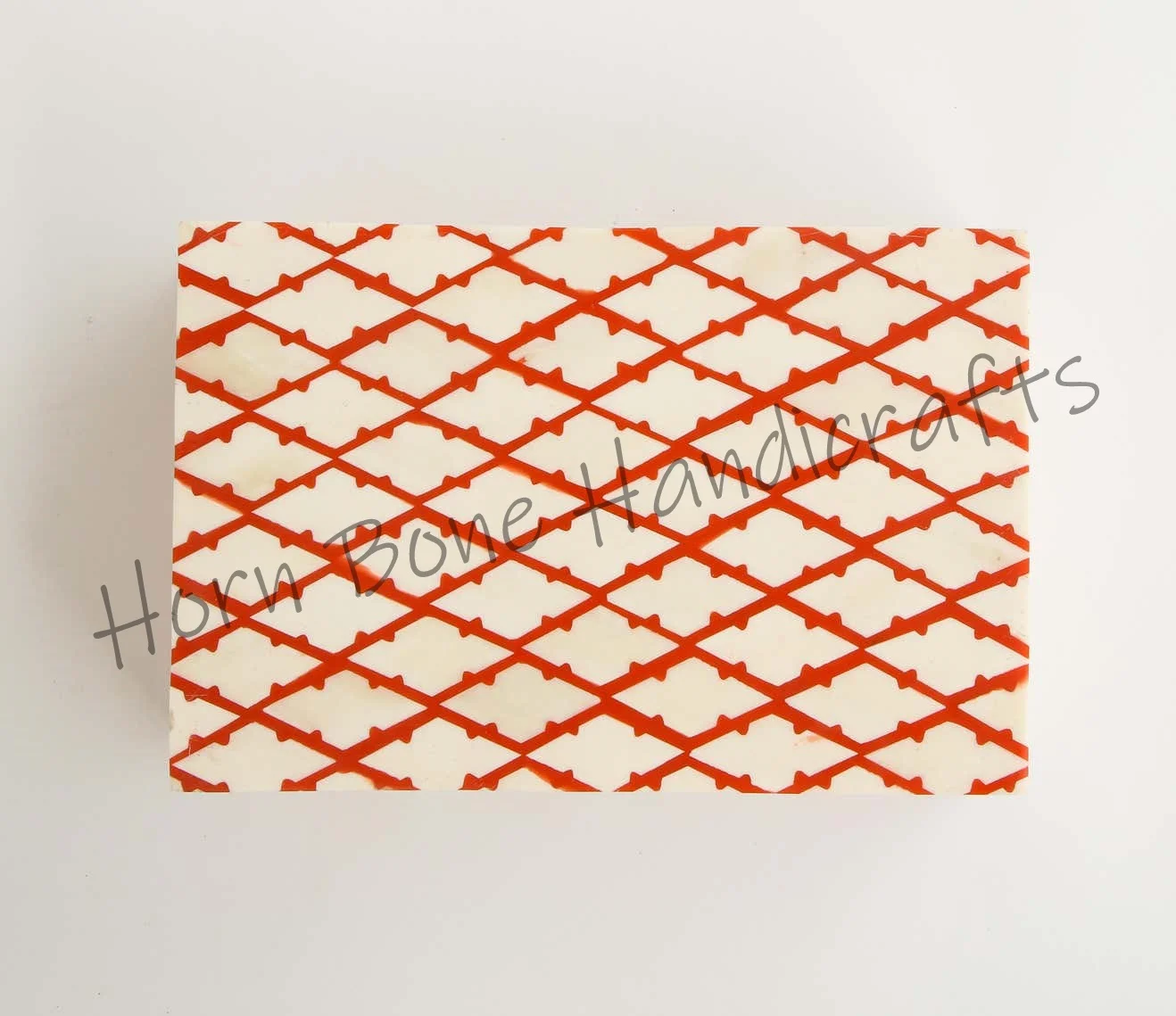 Wholesale Rectangular Bone Inlay Decorative Box in Tomato Red Color Bone Inlay Storage Box Tableware Decor Handicrafts in India