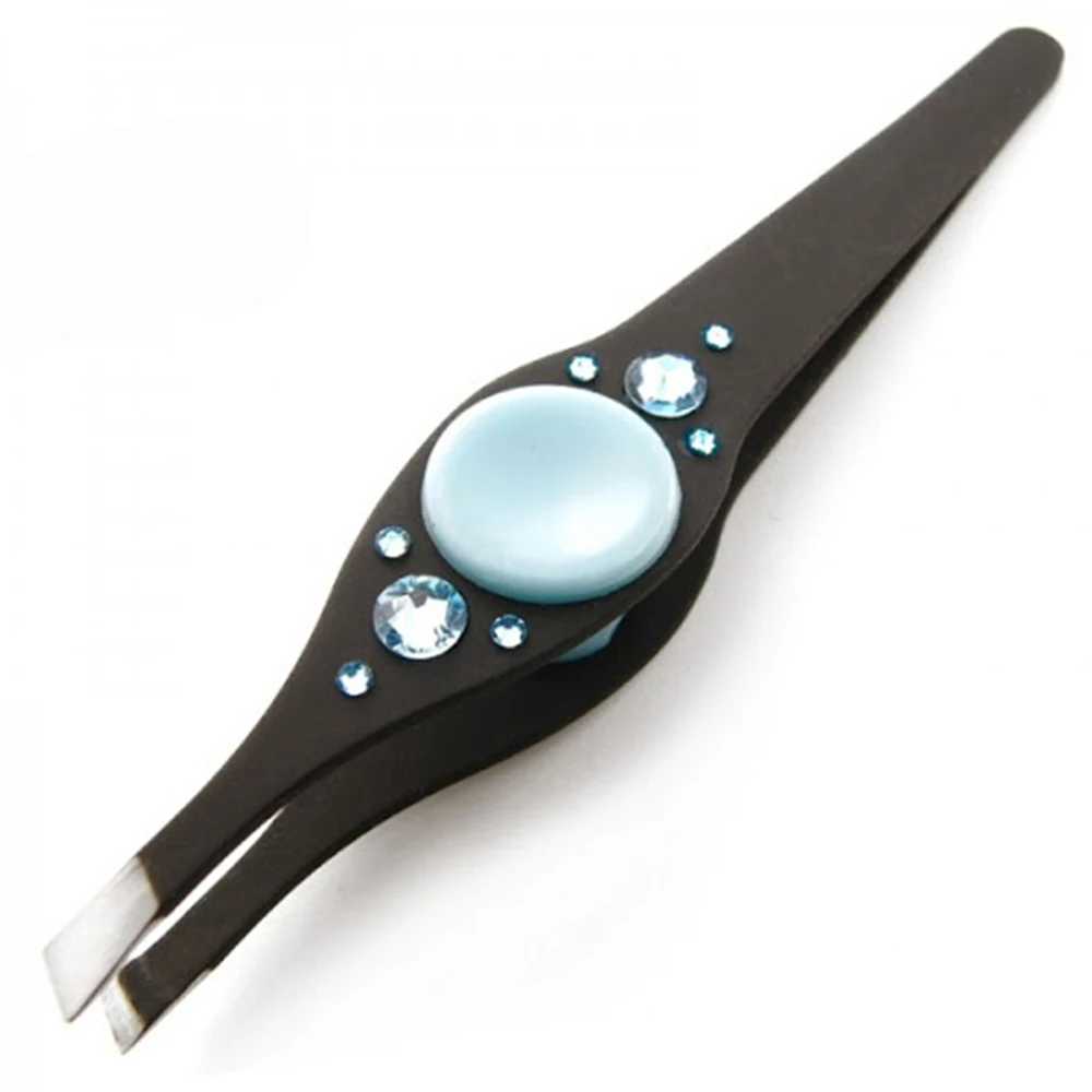 Plastic Handle Body Eyebrow Tweezers Stainless Steel Multicolored Facial Hair Removal Tweezers