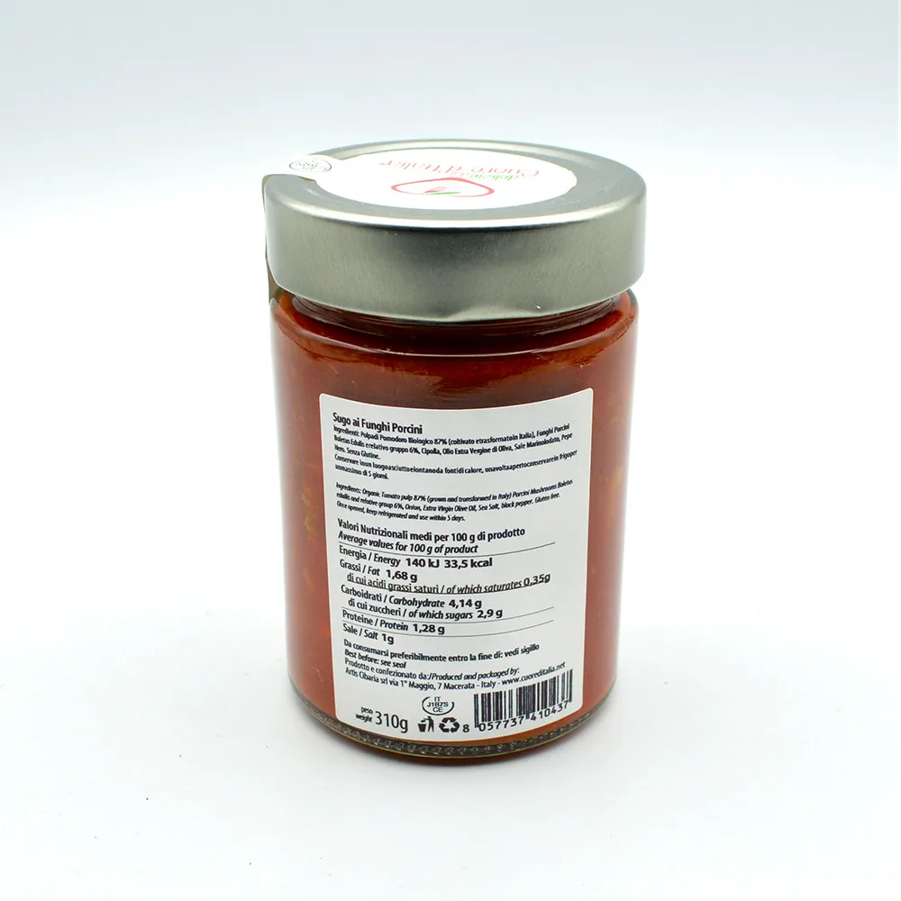 Hand made Italian Sauce with Porcini Mushrooms Stockfish  hand made can be used as topping on pasta pizza rise bruschetta toaste