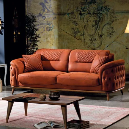 Elegant Modern Leather Sofa Set