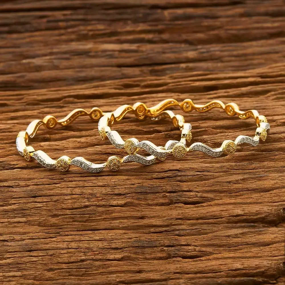 CZ Dubai Gold Plated Bangles & Artificial Indian Traditional  55686