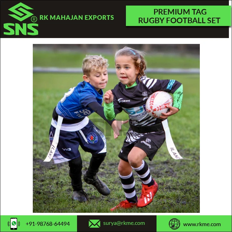 Premium Tag Rugby Football Set Contains 1 Belt and 2 Tags Flags Used By Kids and Adults