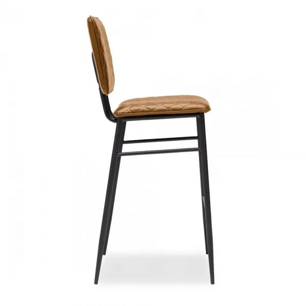 
Counter Height Brown Faux Leather Bar Stool Cocktail High Chair For Bar Table Contemporary Fabric Cushion Counter Bar Stool 