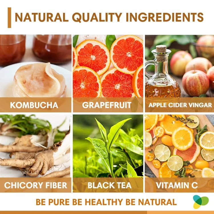 OEM ODM Grapefruit Vitamin C probiotics digestive immune booster slimming tea instant kombucha powder