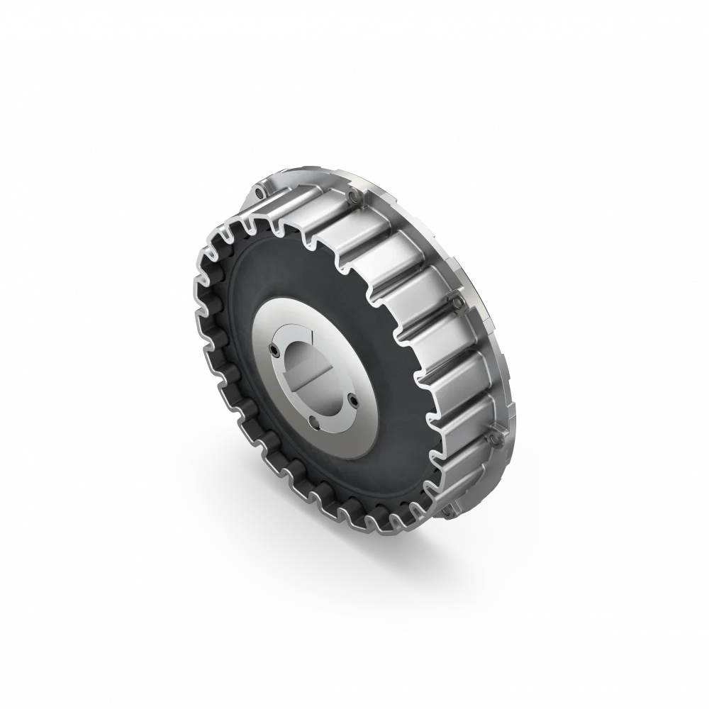 
Torsionally flexible rubber disc coupling for internal combustion engine drives 