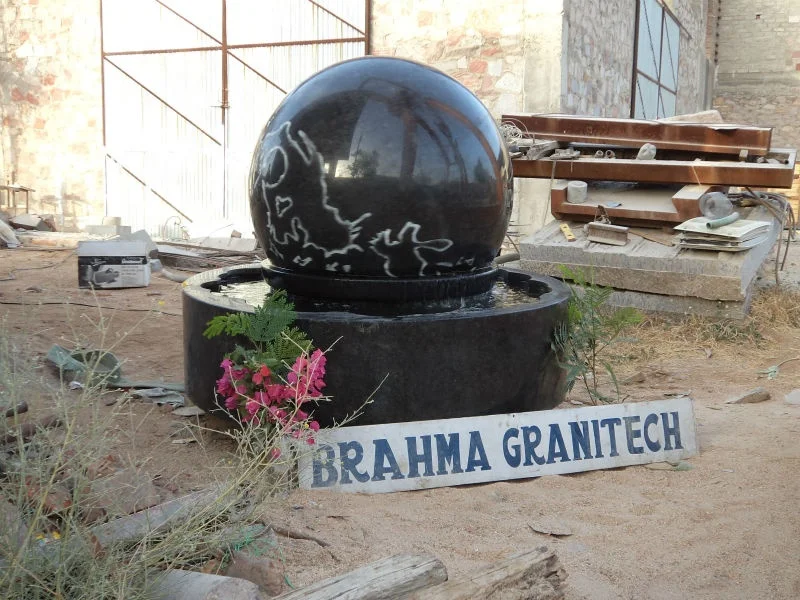 Outdoor Ball fountain Pink Stone Floating Rotating Rolling Spinning Sphere Globe Water Feature Garden Ornamentes