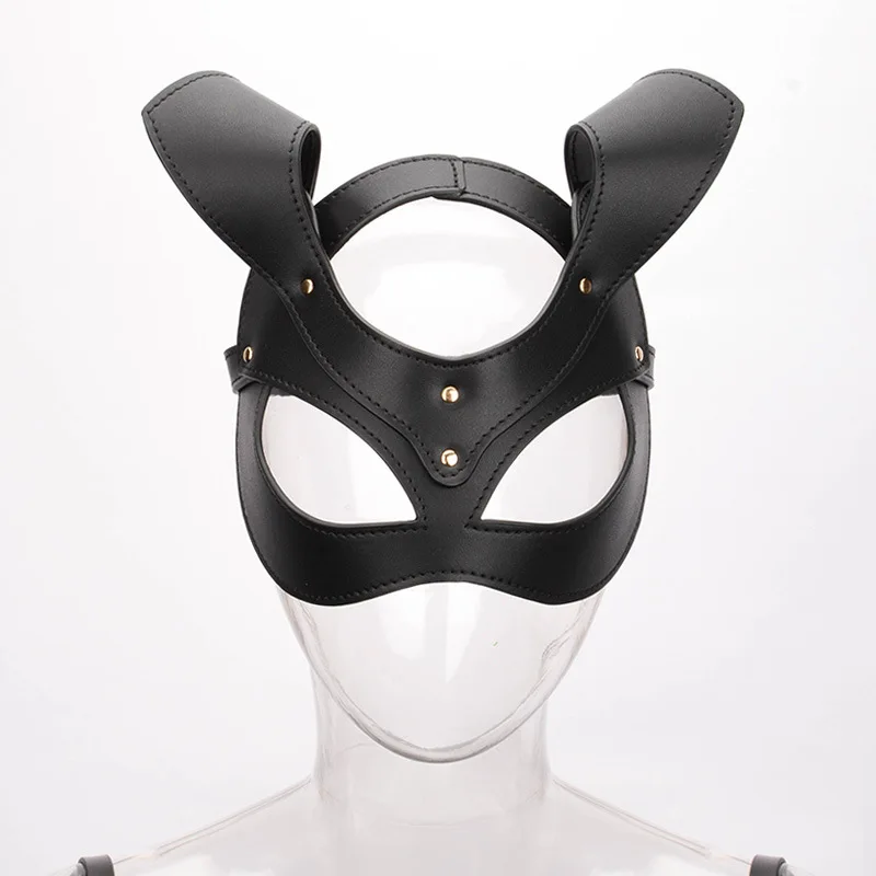 Pu Leather Masks Woman Sexy Sm Games Eye Mask Leather Harness Belt Bdsm Bondage Fetish Eye Maskes