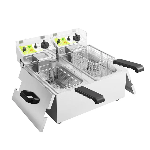 High power automatic stainless steel deep fryers commercial restaurant equipment