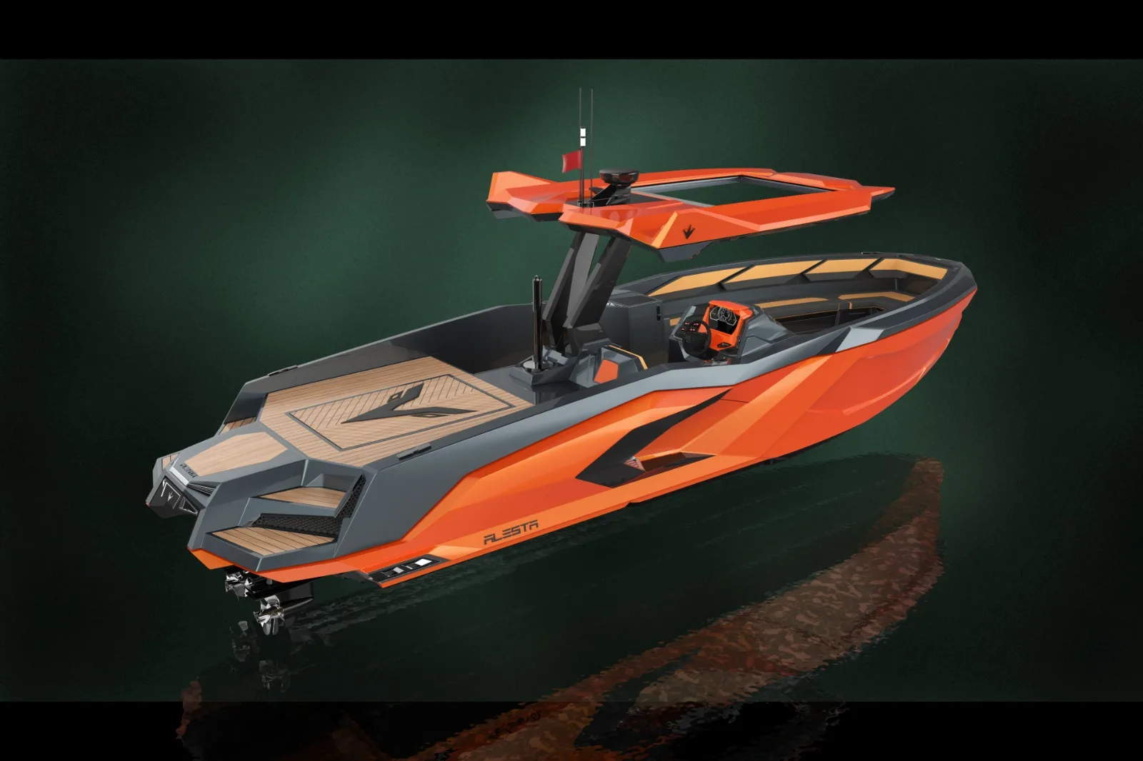 Alesta Marine Luxury Raptor Parasailing Boat BLACK New Fiber Glass Entertainment CE Best Quality White Ocean Sea Lake River