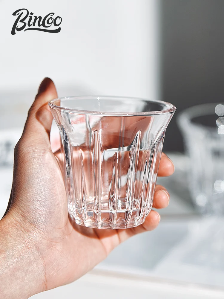 Wholesale Simple Style Vertical Striped Transparent Sublimation Glass Mugs Iced Tea Milk Coffee Cup For Gift