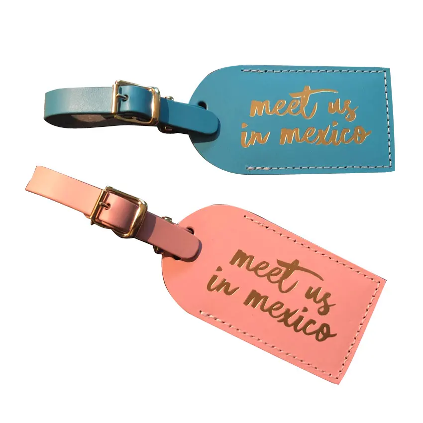 personalized faux leather wedding favors gifts guest luggage tag
