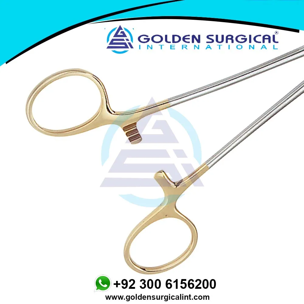  Crile Wood TC держатель иглы с золотой ручкой 20 см | Хирургические медицинские хирургические инструменты оптом Щипцы для удержания