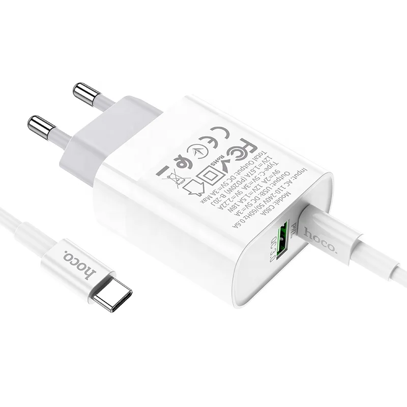 Комплект зарядного устройства C80A PD20W с европейской вилкой мини PD кабель 12 Pro Max Type-C на для быстрой