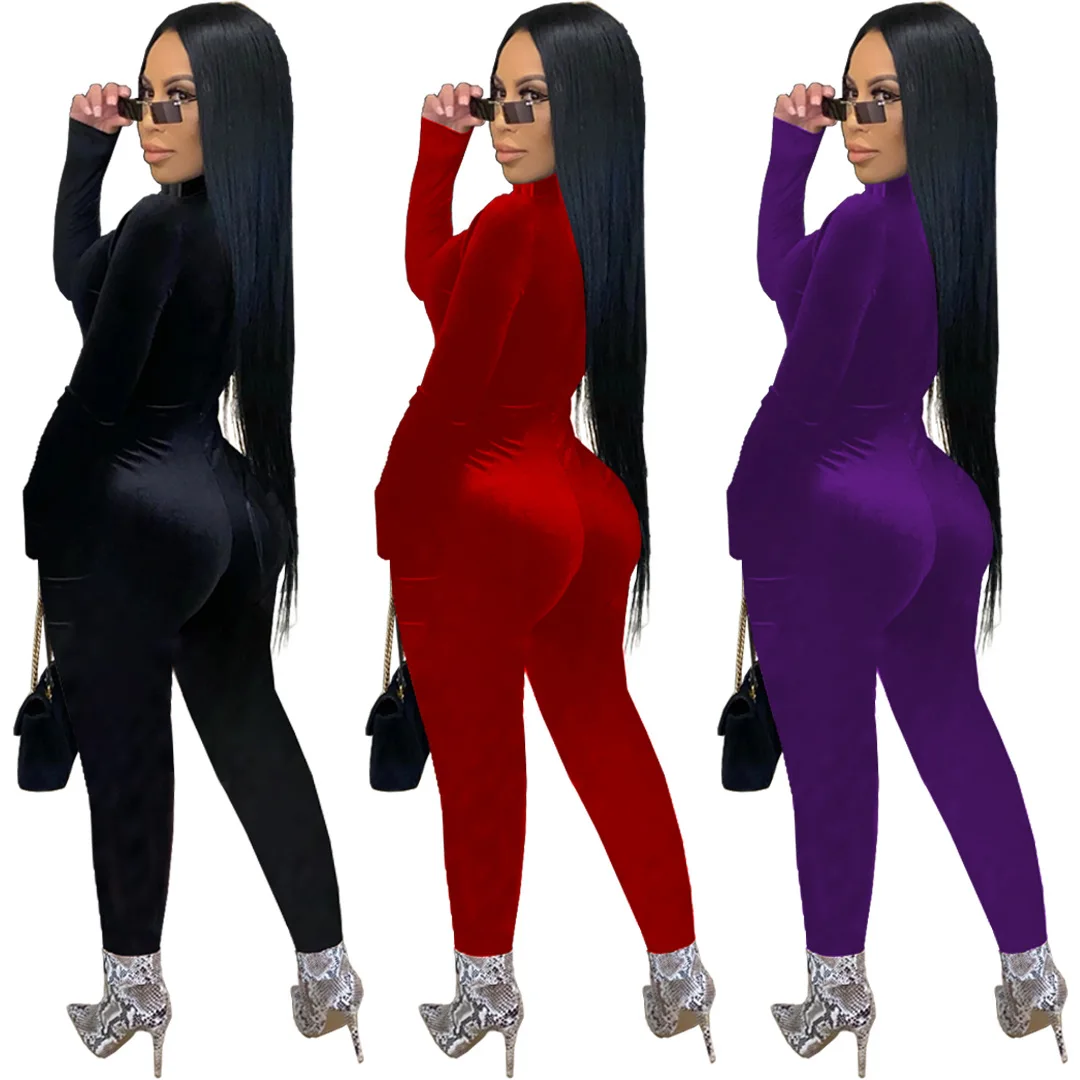 Sexy spring jumpsuits  Pants Set long sleeve jumpsuit
