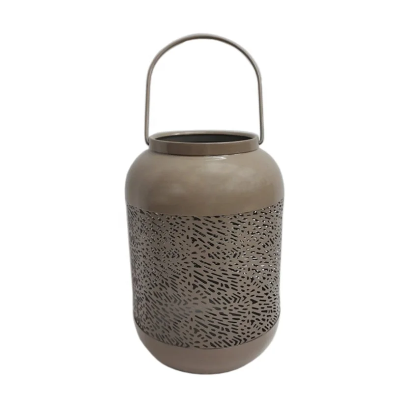 Outdoor Decoration Glass & Iron Lantern Matt Black Colour Standard Size Candle Holder And Candle Stand Handmade