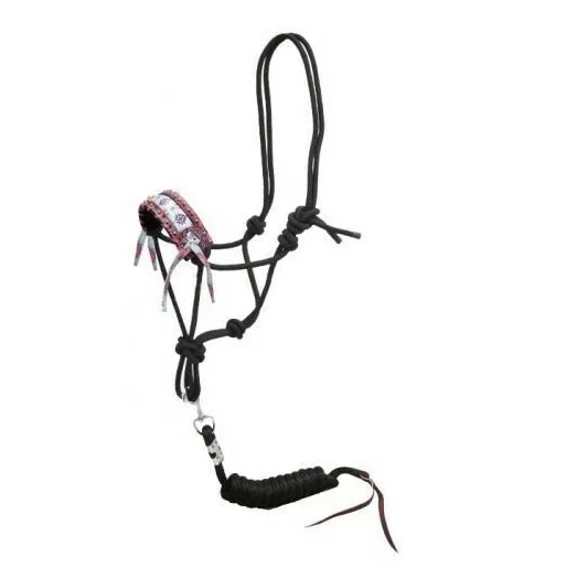 Cowboy Knot Rope Halter w/ Leather Noseband NEW HORSE TACK