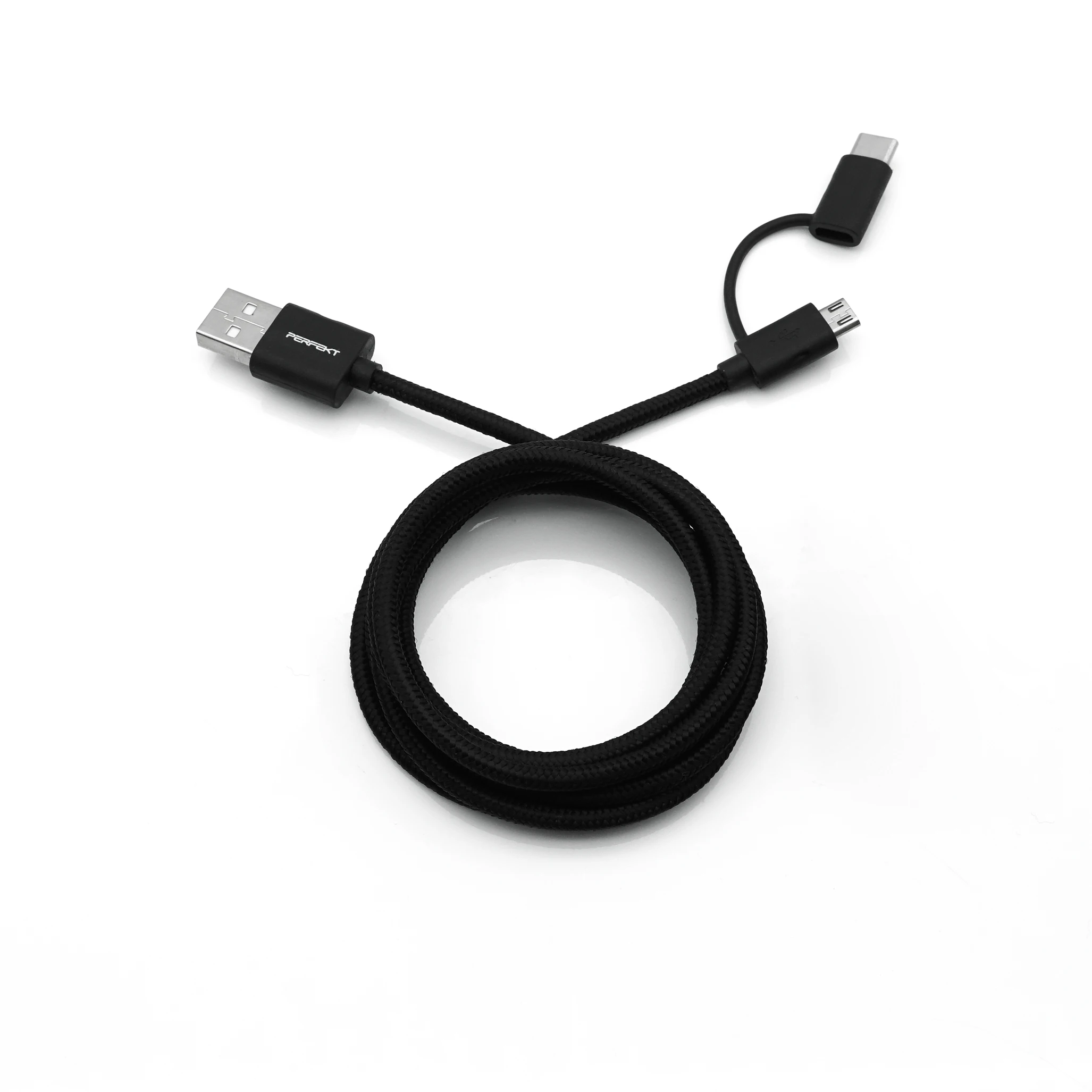
2-in-1 Nylon Braided USB to Micro USB Cable with USB C Connector 