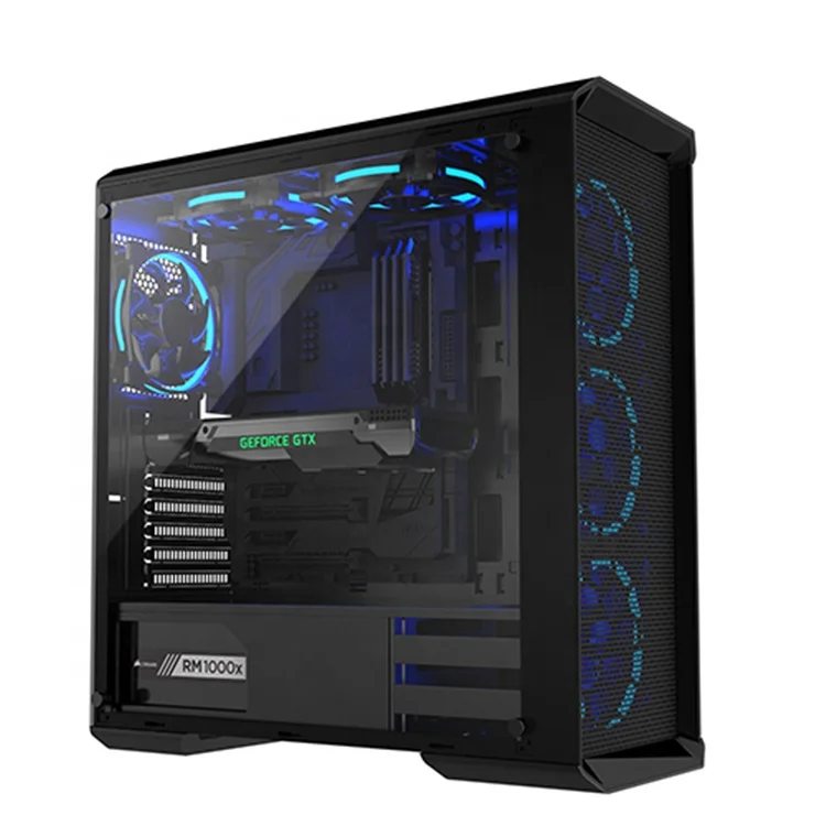 Железный Mesh PC Tower Gaming Case с закаленным стеклом