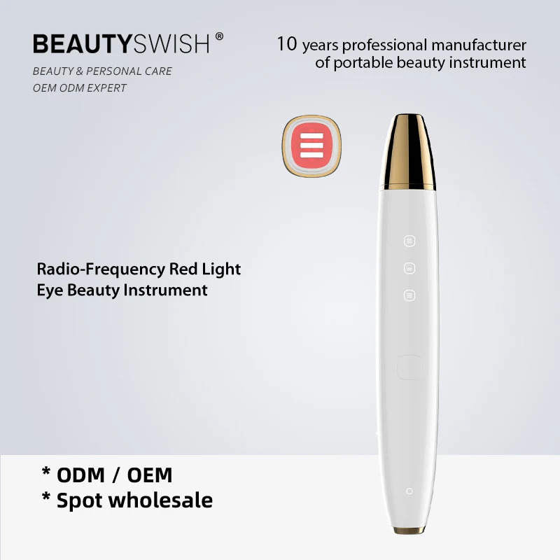 Радиочастотный массажер для глаз горячей и холодной теплый массажа вибрации красота тонкий уход за кожей лица красный синий свет терапия пера