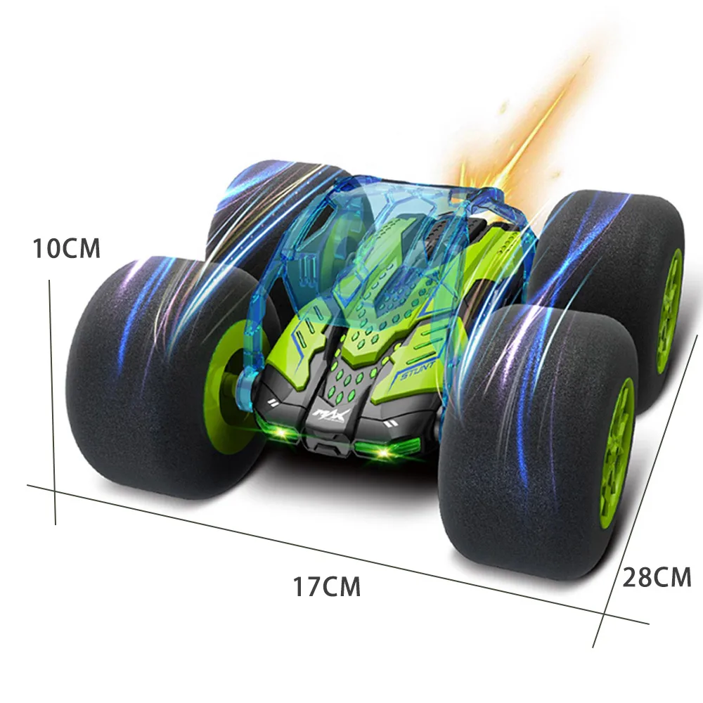 Children 2.4G Drift Stunt RC Car Sponge 360 Rotation Remote Control Double-Sided 4WD RC Stunt Car With Light