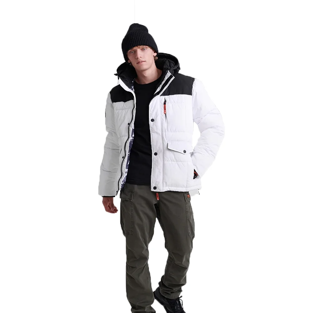 Premium Quality Men Quilted Coat White Color Padded Puffer Jackets