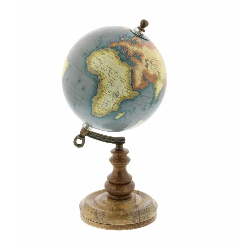 Brown Marble and Metal Traditional Globe